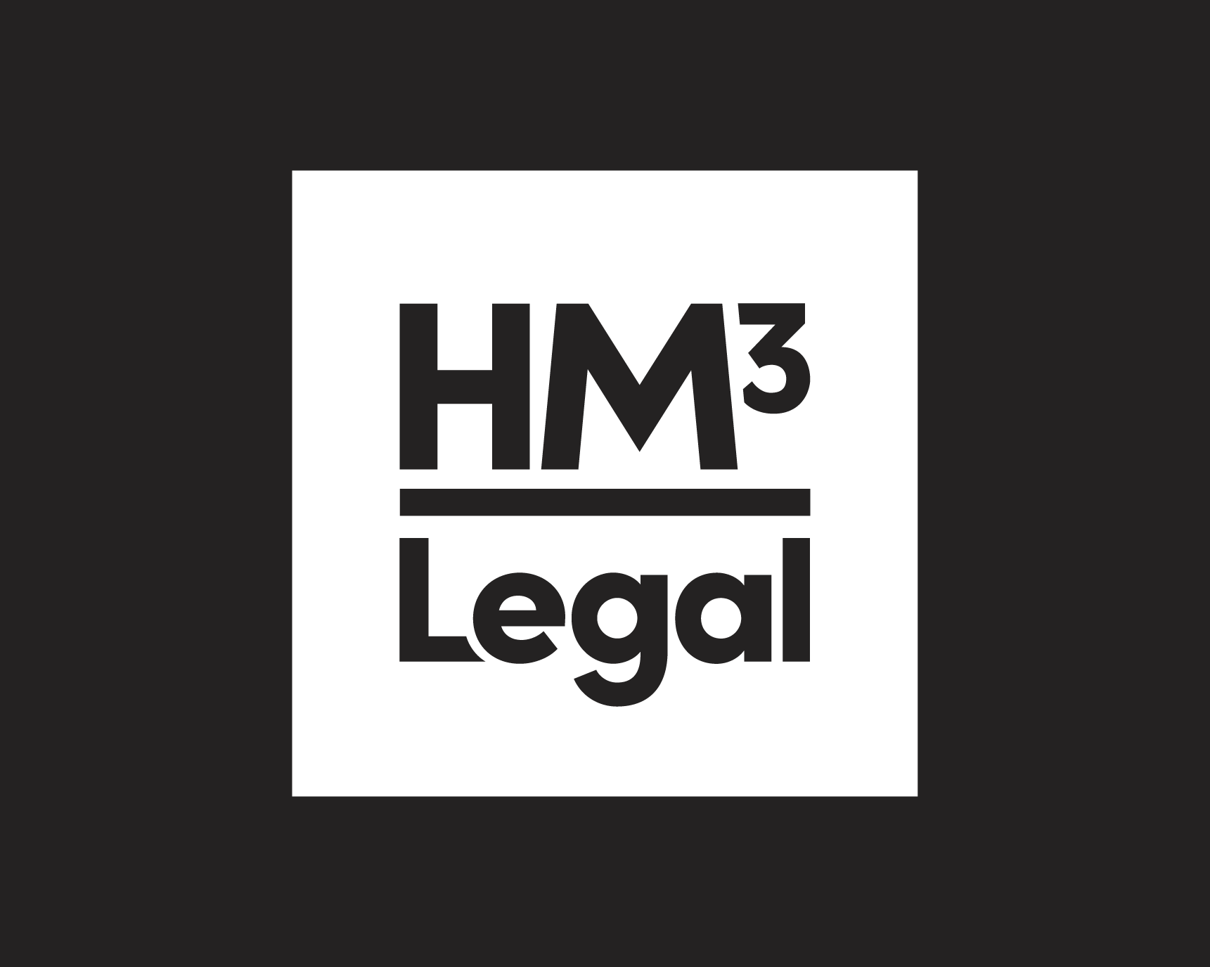HM3 Legal logo on black background
