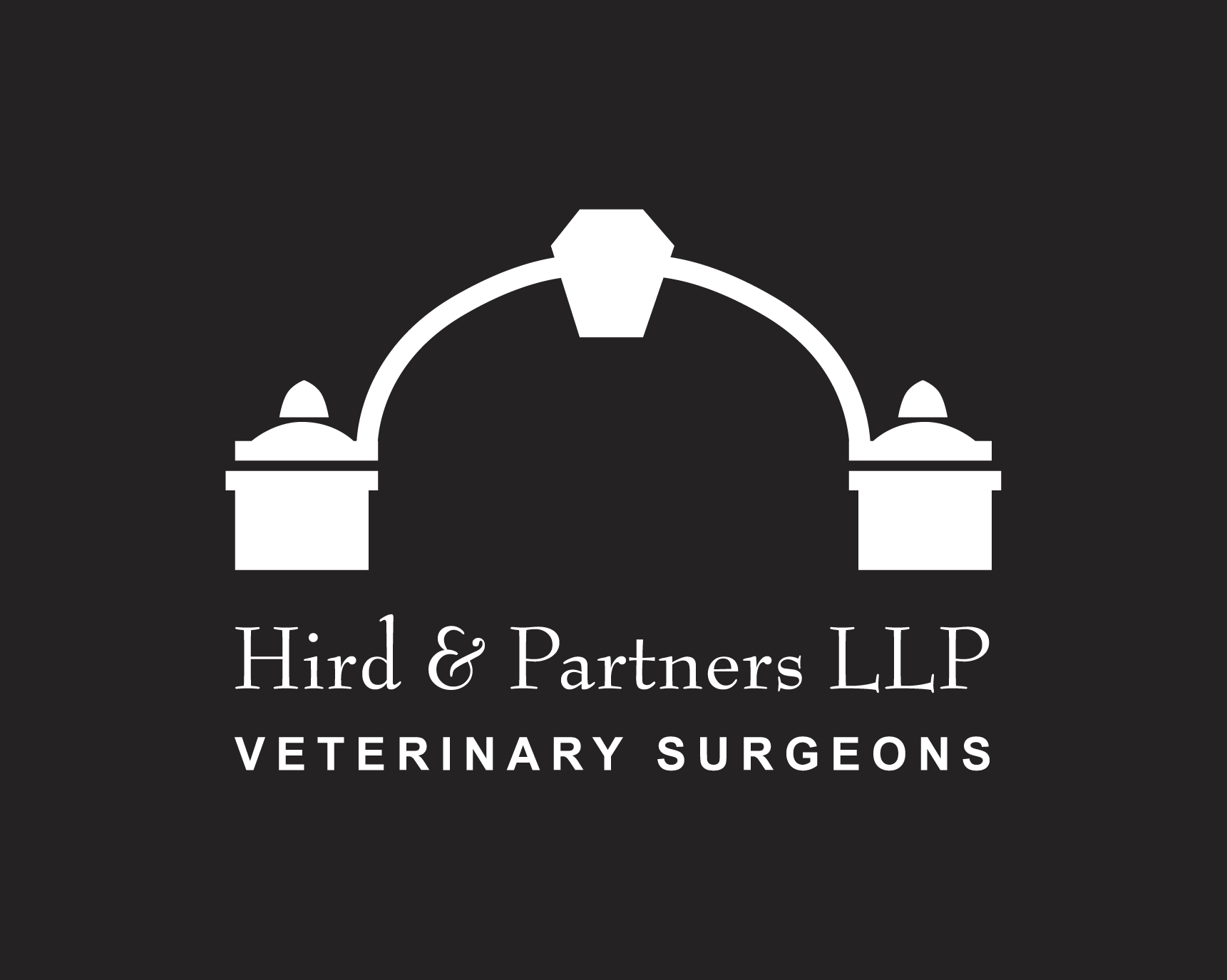 Hird and Partners LLP logo on a black background