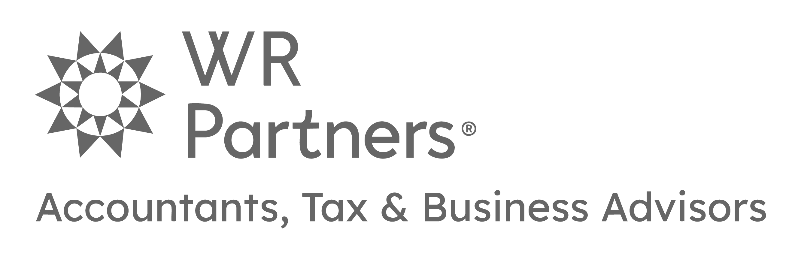 WR Partners logo with the tagline "Accountants, Tax & Business Advisors" on a transparent background.
